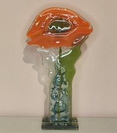 KWIAT szklany mak pomarańczowy