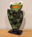 ŻABA szklana zielona wysoka