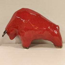 BYK ceramiczny kanciasty bardzo duży czerwony