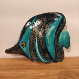 RYBA ceramiczna Paletka turkusowe pasy duża