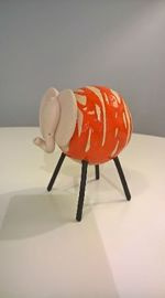 SŁOŃ ceramiczny kulka pomarańczowy