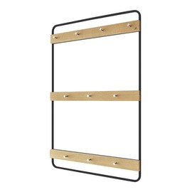 Wieszak MODULO czarny z naturalnym dębem