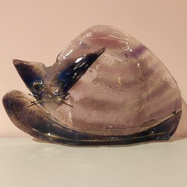 KOT szklany leżący fioletowy