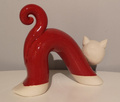 KOT ceramiczny przeciągający się czerwony
