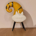 Kot ceramiczny mały żółty