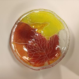 MISECZKA szklana z motywem roślinnym 5