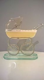 WÓZEK szklany kremowy