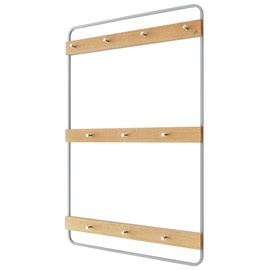 Wieszak MODULO srebrny z naturalnym dębem