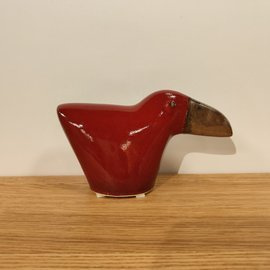TUKAN ceramiczny czerwony mały