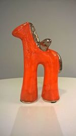 Pegaz ceramiczny duży pomarańczowy