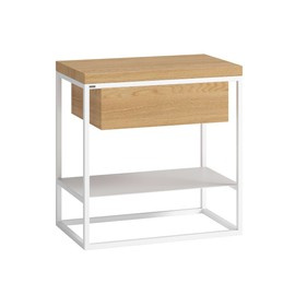 Stolik nocny MOONLIGHT z półką białą