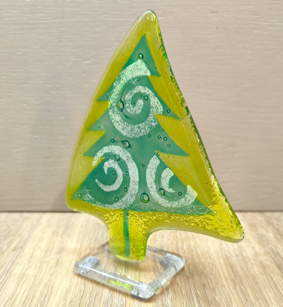 CHOINKA zielona szklana mini