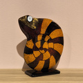 KAMELEON szklany pomarańczowo-czarny mały