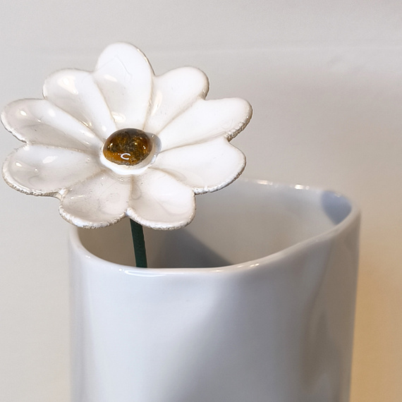 KWIAT ceramiczny biały mały