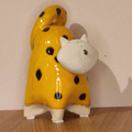 Kot ceramiczny pękaty żółty w kropki