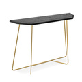 Konsola FERRO  z litego czarnego dębu ze złotą nogą