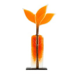 Kwiat szklany duży 29 pomarańczowy