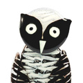 SOWA szklana biało-czarna mała