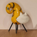 Kot ceramiczny mały żółty
