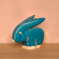 Zając ceramiczny turkusowy