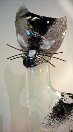 KOT szklany biało-czarny ŁośDESIGN