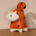 Kot ceramiczny pękaty pomarańczowy w kropki