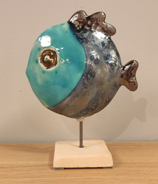 RYBA okrągła turkusowa duża