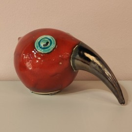 Ptak DZIOBAK ceramiczny czerwony A