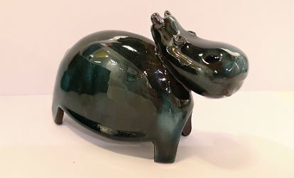 HIPOPOTAM ceramiczny pomarańczowy