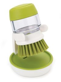 Szczotka do mycia naczyń z pompką PALM SCRUB Joseph&Joseph biało-zielona