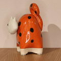 Kot ceramiczny pękaty pomarańczowy w kropki