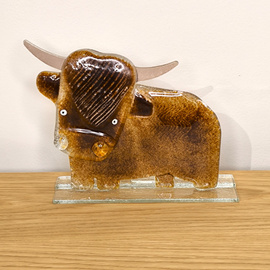 ŻUBR szklany brązowy