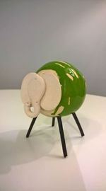 SŁOŃ ceramiczny Kulka zielony