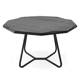 Stolik FERRO dąb czarny niższy z czarną nogą