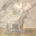 RENIFER szklany biało-szary