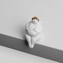 ANIOŁEK ceramiczy siedzący PANGZI biały