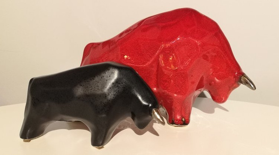 BYK ceramiczny kanciasty średni czerwony