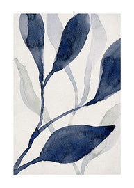 Plakat niebieskie liście 3