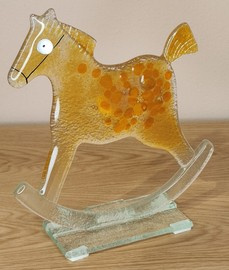 Konik na biegunach szklany żółty