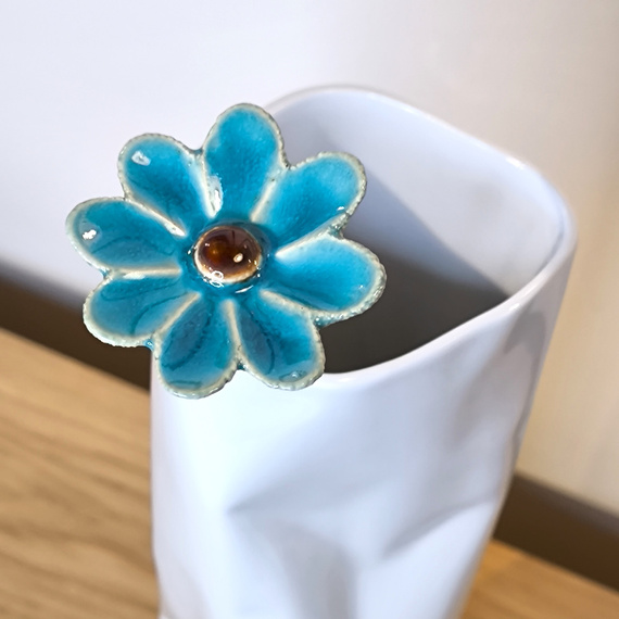 KWIAT ceramiczny turkusowy mały