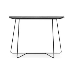 Konsola FERRO z litego czarnego dębu z czarną nogą