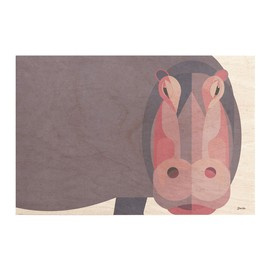 Drewniany obrazek HIPOPOTAM