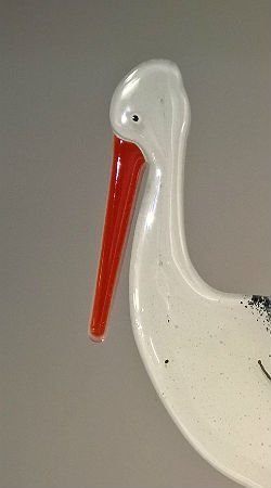 BOCIAN szklany duży