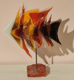 RYBA szklana SKALAR na podstawie