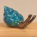 Ślimak ceramiczny duży turkusowy pion