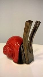Ślimak ceramiczny mały czerwony