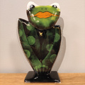 ŻABA szklana zielona wysoka