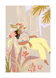 Plakat Kobieta w ogrodzie