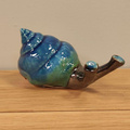 Ślimak ceramiczny mały turkusowy pion