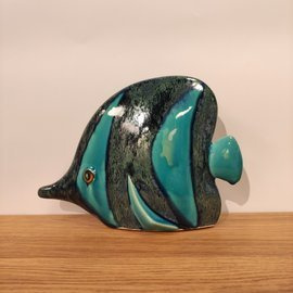 RYBA ceramiczna Paletka turkusowa w  pasy średnia